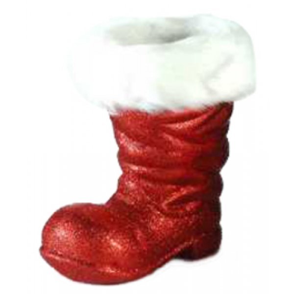 Χριστουγεννιάτικη Κρεμαστή Μπότα, Κόκκινη με Γουνάκι (20cm)